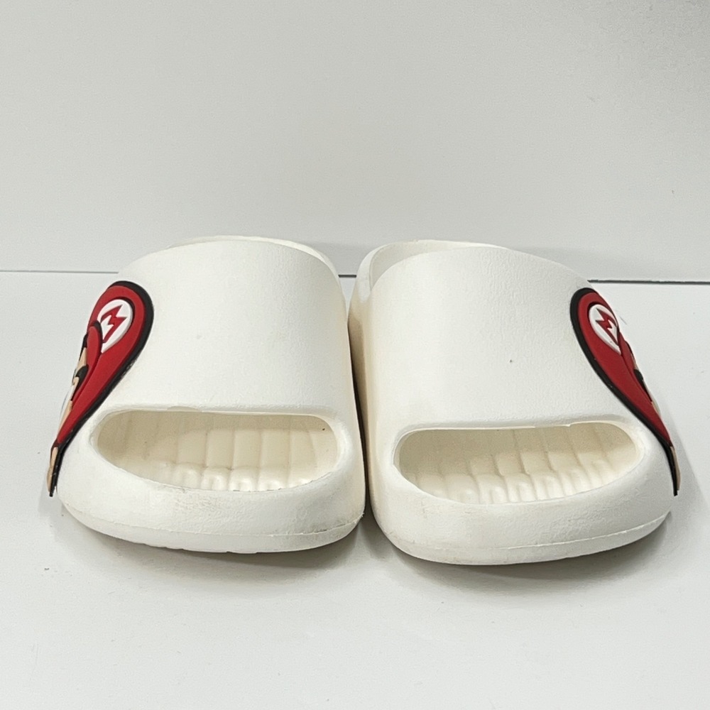 Kids Super Mario Bros White Graphic Slide Sandals Summer Shoes Size 32-33 - Picture 2 of 11